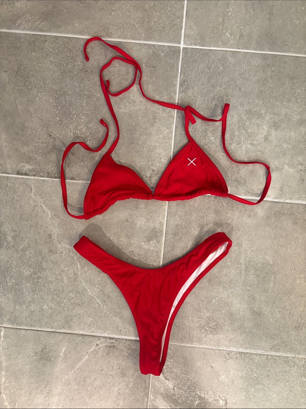 Boutine LA Red Triangle Bikini Set